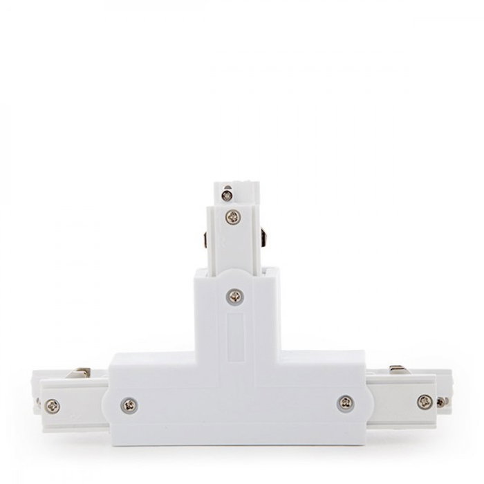 Conector T para Carril Trifásico Blanco Conector T para Carril Trifásico Blanco