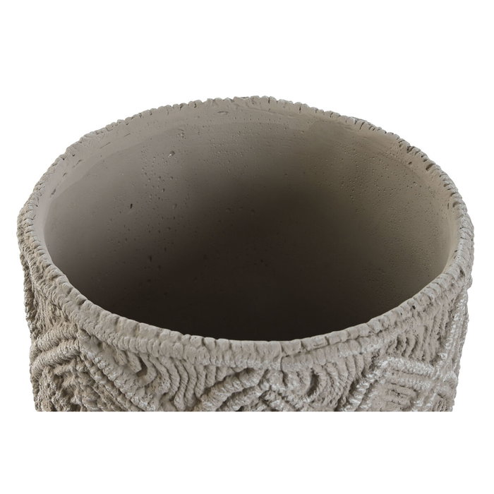DKD Home Decor Set de 2 Maceteros de Cemento con Macramé Gris Claro DKD Home Decor Set de 2 Maceteros de Cemento con Macramé Gris Claro