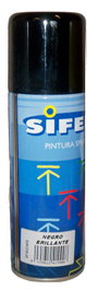 SIFER Pintura Spray Esmalte Acrílico Brillante Negro 200ml