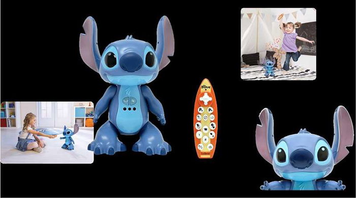 Lexibook Figurita Stitch Teledirigida Interactiva y Bilingüe Español/Inglés, con la Voz Real de Stitch, Juguete con Luces y Sonidos, Edad 5+