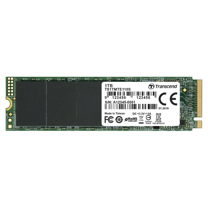 Transcend SSD 1TB M.2 2280 PCIe Gen 3 x4 NVMe M-Key 3D TLC sin DRAM, Modelo TS1TMTE850T