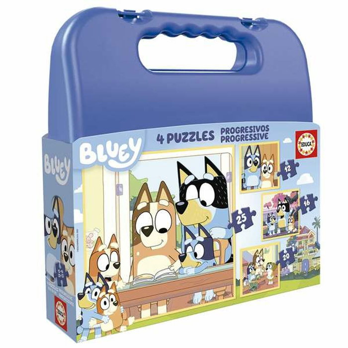 EDUCA BORRAS Maleta de Puzzles Progresivos Bluey 12-16-20-25 Piezas EDUCA BORRAS Maleta de Puzzles Progresivos Bluey 12-16-20-25 Piezas