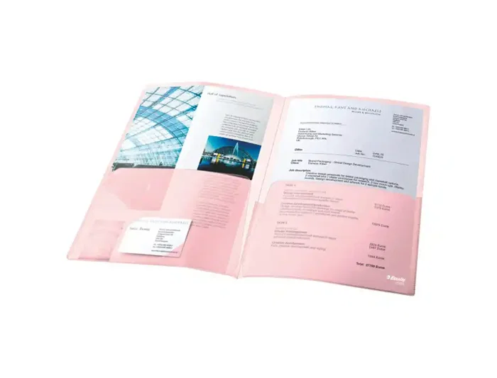 ESSELTE Paq.5 sobres-dossiers doble PP canguro A4 cristal