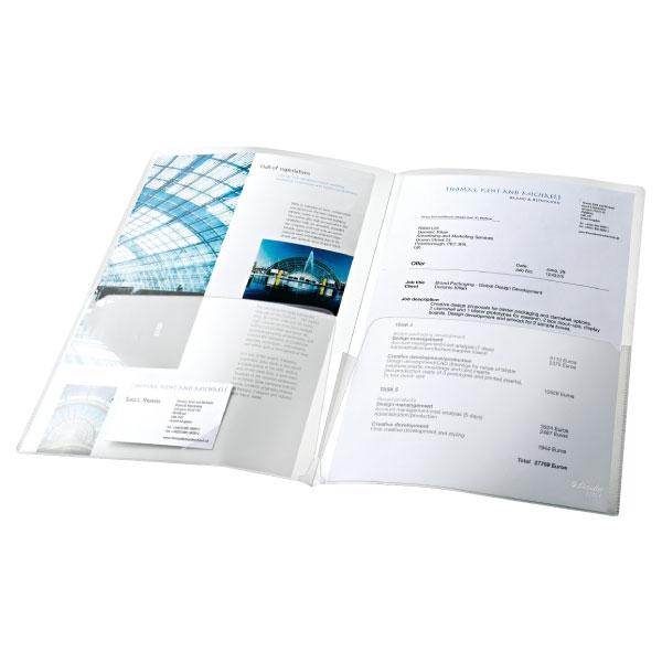Esselte Paq.5 sobres-dossiers doble PP canguro A4 cristal Esselte Paq.5 sobres-dossiers doble PP canguro A4 cristal