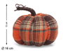 Calabaza Decorativa de Tela A Cuadros Escoceses Vintage Naranja 15x15 cm
