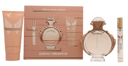 Paco Rabanne Olympea Set de Regalo 80ml EDP + 100ml Loción Corporal + 10ml EDP Vaporizador Viaje