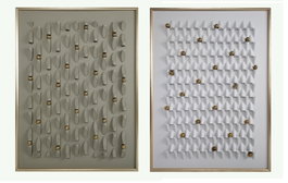 DKD Home Decor Cuadro Lienzo Abstracto 3D Set de 2 Unidades Verde y Gris 90x120 cm