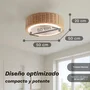Grunkel SKYWIND-20M Ventilador de techo 50cm con luz LED regulable y mando a distancia