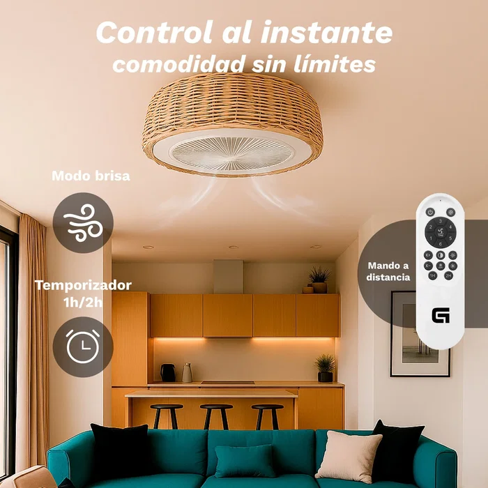 Grunkel SKYWIND-20M Ventilador de techo 50cm con luz LED regulable y mando a distancia