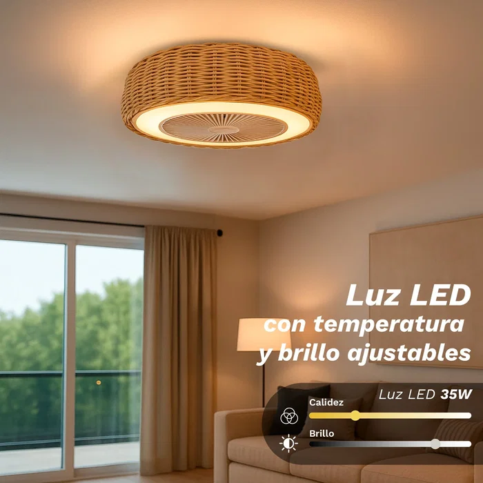 Grunkel SKYWIND-20M Ventilador de techo 50cm con luz LED regulable y mando a distancia
