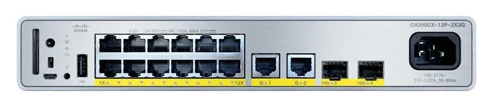 Cisco C9200CX-12P-2X2G-E Catalyst 9200CX Switch Compacto PoE+ 14 Puertos Gigabit y 2 SFP+ Cisco C9200CX-12P-2X2G-E Catalyst 9200CX Switch Compacto PoE+ 14 Puertos Gigabit y 2 SFP+