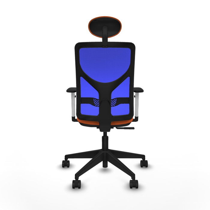 PIQUERAS Y CRESPO Silla de oficina Motilla con mecanismo Sincro, Tela Naranja y Malla Azul PIQUERAS Y CRESPO Silla de oficina Motilla con mecanismo Sincro, Tela Naranja y Malla Azul