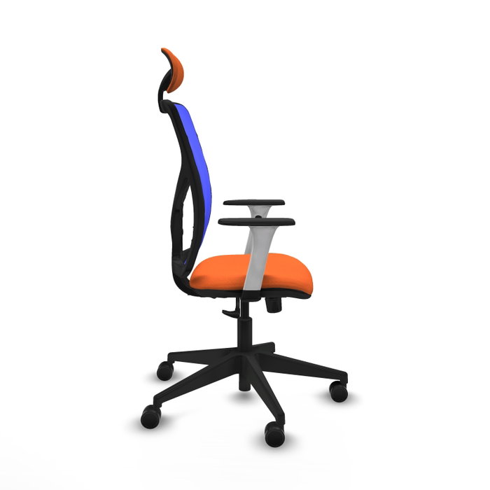 PIQUERAS Y CRESPO Silla de oficina Motilla con mecanismo Sincro, Tela Naranja y Malla Azul PIQUERAS Y CRESPO Silla de oficina Motilla con mecanismo Sincro, Tela Naranja y Malla Azul