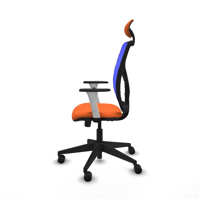 PIQUERAS Y CRESPO Silla de oficina Motilla con mecanismo Sincro, Tela Naranja y Malla Azul PIQUERAS Y CRESPO Silla de oficina Motilla con mecanismo Sincro, Tela Naranja y Malla Azul