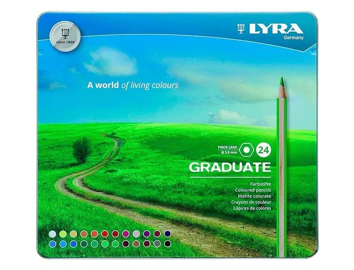 Lyra Lápices de Colores Graduate Caja Metálica de 24 Colores Surtidos