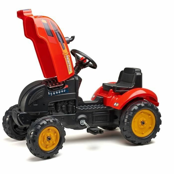 Falk Tractor a pedal Rojo con capota abatible y remolque Falk Tractor a pedal Rojo con capota abatible y remolque