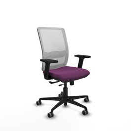 PIQUERAS Y CRESPO Silla de oficina Haches con mecanismo Sincro/Traslack, Morado y Blanco