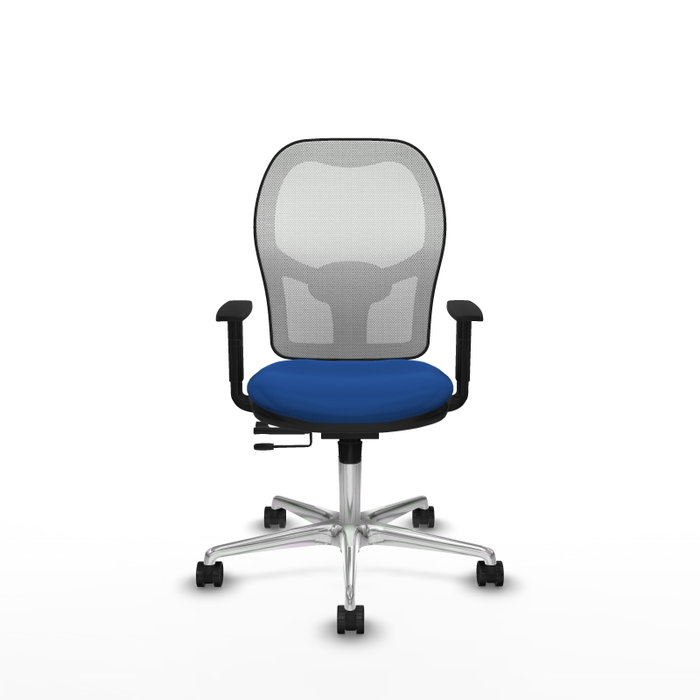 PIQUERAS Y CRESPO Silla de oficina Jorquera con mecanismo Sincro/Traslack Azul y Blanco