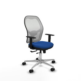 PIQUERAS Y CRESPO Silla de oficina Jorquera con mecanismo Sincro/Traslack Azul y Blanco