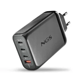 NGS BUD140W Cargador de Pared 140W con 4 Puertos (3 USB-C, 1 USB-A)