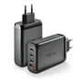 NGS BUD140W Cargador de Pared 140W con 4 Puertos (3 USB-C, 1 USB-A)