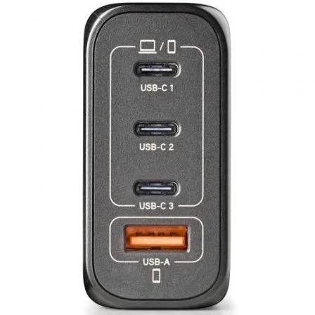 NGS Cargador ultrarrápido 140W 4 puertos 3 USB-C 1 USB-A