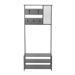 Hanah Home Nomad Recibidor Perchero - Anthracite - Mueble de Entrada con Estantes y Colgador
