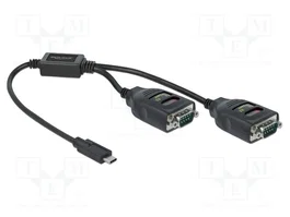 DeLOCK Adaptador USB Type-C a 2 x Serial RS-232 DB9 con protección ESD de 15 kV
