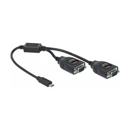 DeLOCK Adaptador USB Type-C™ a 2 x Serial RS-232 DB9 con protección ESD de 15 kV