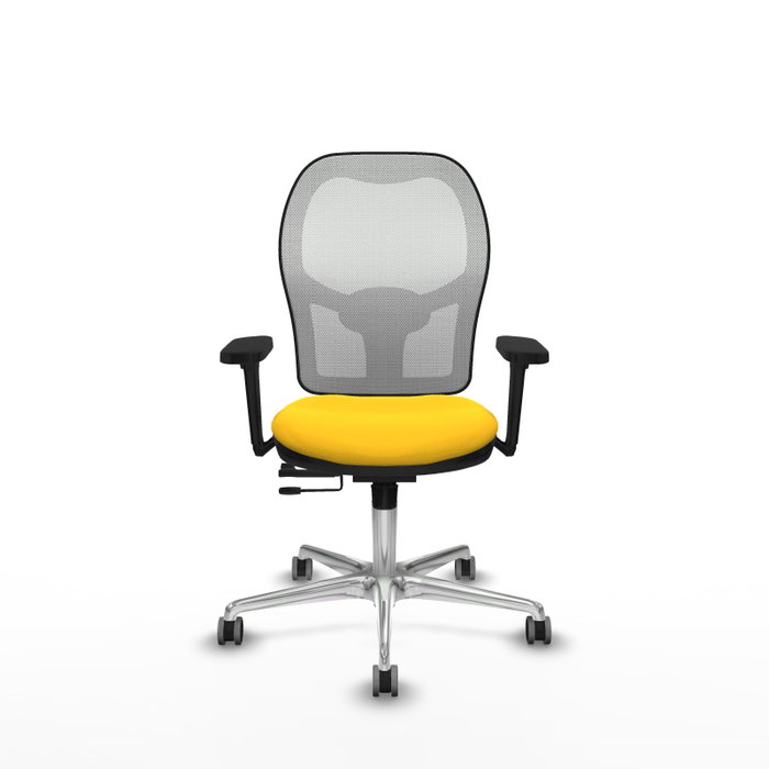 PIQUERAS Y CRESPO Silla de oficina Jorquera con mecanismo Sincro/Traslack Amarillo y Blanco