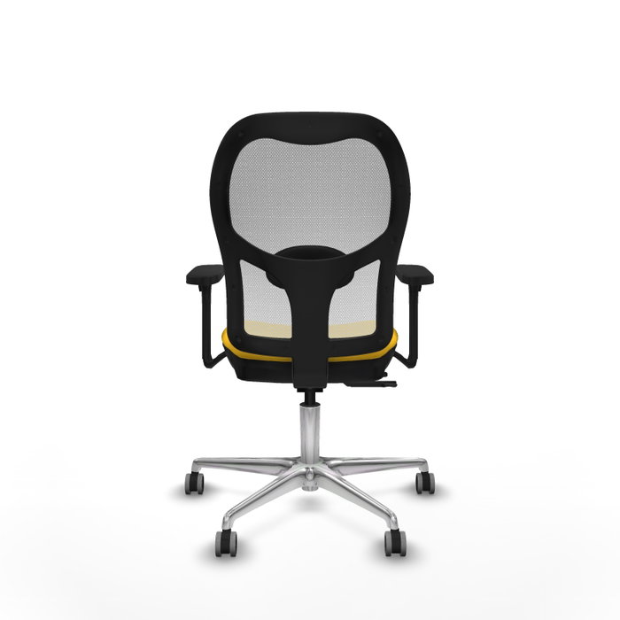PIQUERAS Y CRESPO Silla de oficina Jorquera con mecanismo Sincro/Traslack Amarillo y Blanco