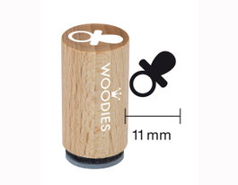 Woodies Sello mini de madera y caucho chupete 15x25mm