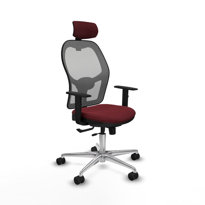 PIQUERAS Y CRESPO Silla de oficina Jorquera Sincro/Traslack Granate y Gris PIQUERAS Y CRESPO Silla de oficina Jorquera Sincro/Traslack Granate y Gris