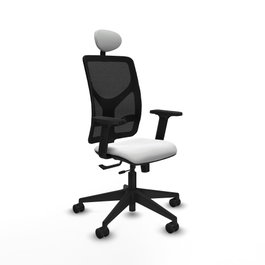 PIQUERAS Y CRESPO Silla de oficina Motilla con mecanismo Sincro/Traslack, Blanco y Negro