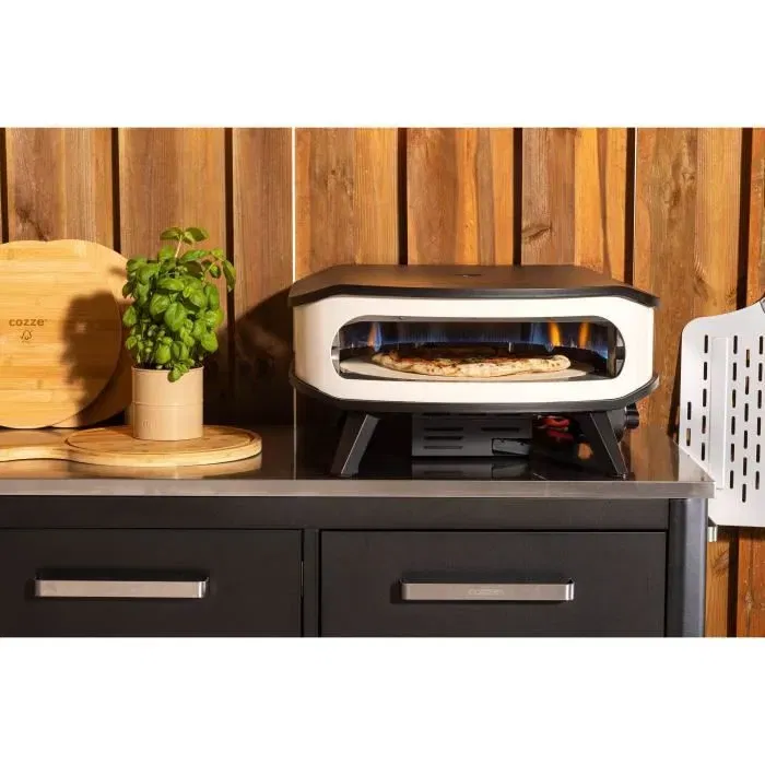 Cozze Horno de pizza a gas 90426 - Giratorio con termómetro y puerta integrados