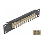 DeLOCK Panel de conexión de fibra óptica 10 pulg 12 puertos LC Duplex beige y negro