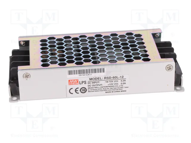 MEAN WELL RSD-60L-12 Convertidor DC/DC 60W 12VDC 5A