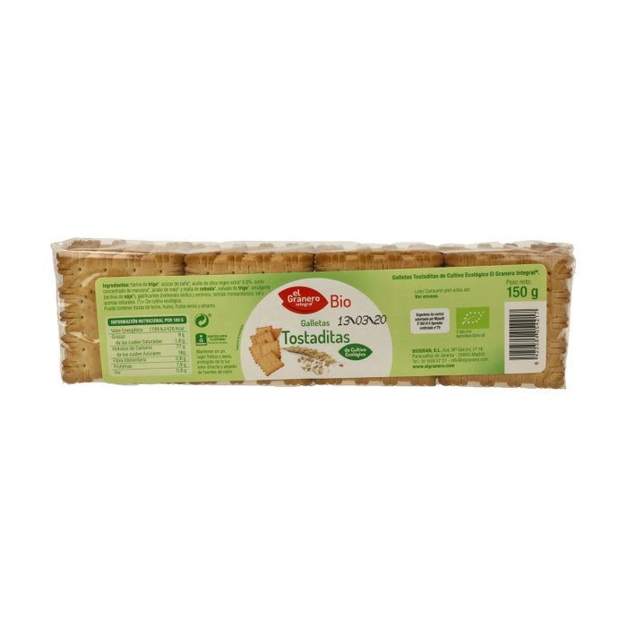 El Granero Integral Galletas Tostaditas BIO 150g Pack 12 Unidades El Granero Integral Galletas Tostaditas BIO 150g Pack 12 Unidades