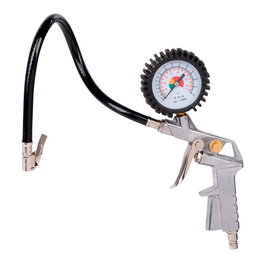 Powerplus Pistola de hinchado con manómetro 8 bar para neumáticos balones colchones