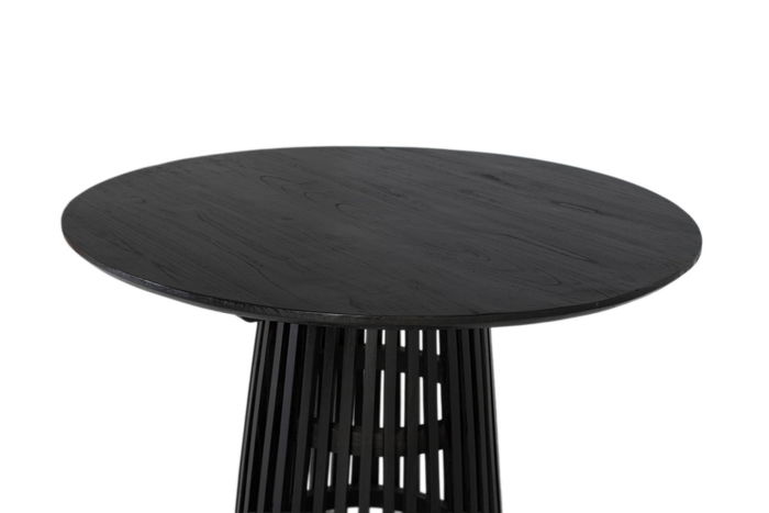 GINER Y COLOMER Mesa de Comedor Redonda Madera Mindi Base Rejilla Estilo Contemporáneo Wengué 120 cm de Diámetro
