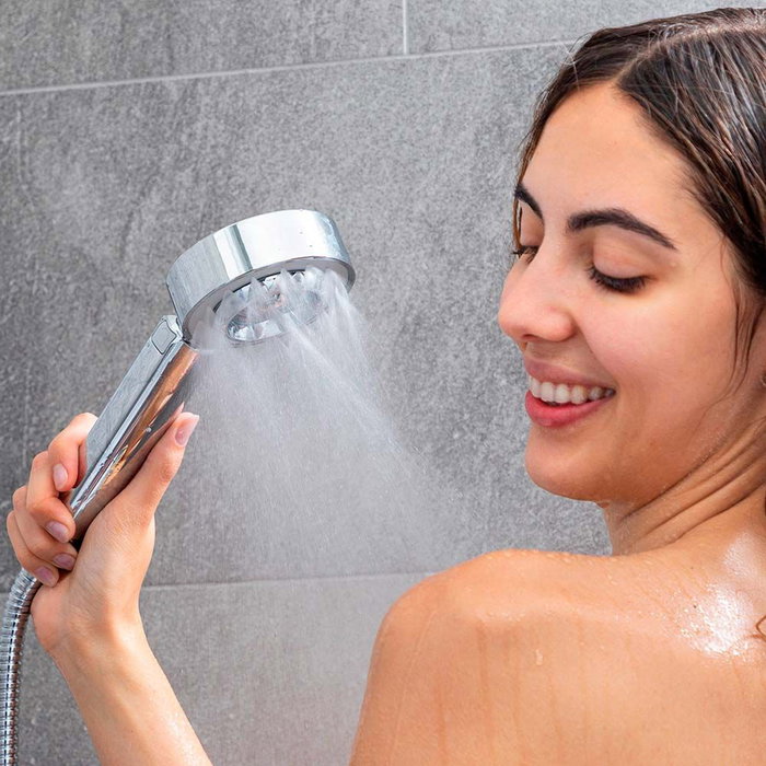 Innovagoods Mango de Ducha Doble con Dispensador 3 en 1 Xawara con Depósito para Gel y 2 Modos de Salida de Agua