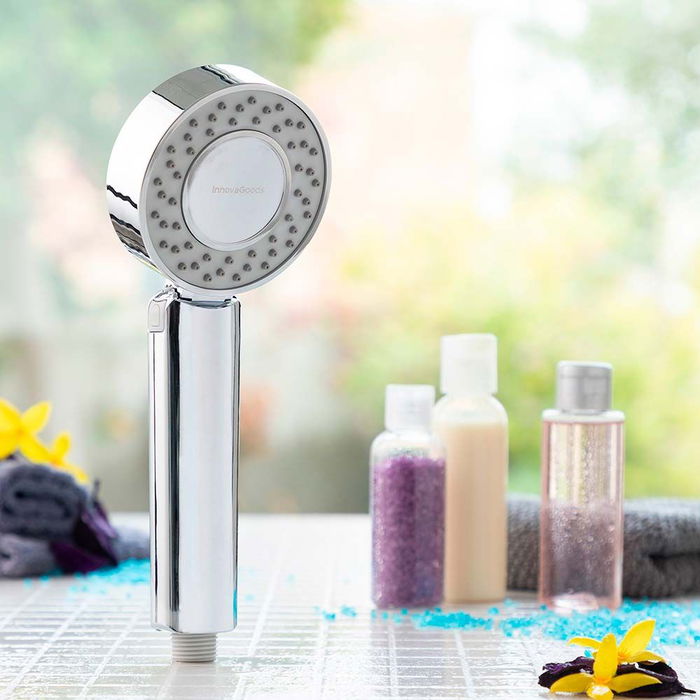 Innovagoods Mango de Ducha Doble con Dispensador 3 en 1 Xawara con Depósito para Gel y 2 Modos de Salida de Agua