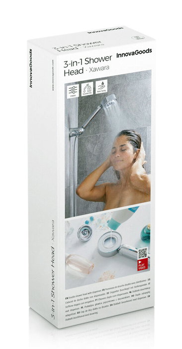 Innovagoods Mango de ducha doble con dispensador 3 en 1 Xawara
