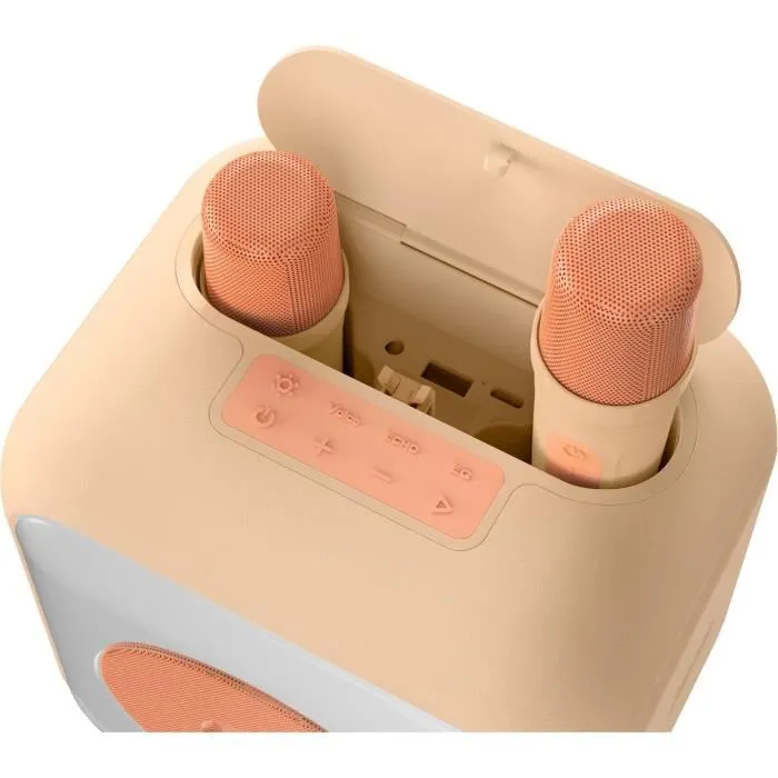 Bigben Interactive BIG3499550389159 Altavoz Karaoke Bluetooth 30W 2 Micrófonos Inalámbricos USB-C Ecualizador Batería Li-on