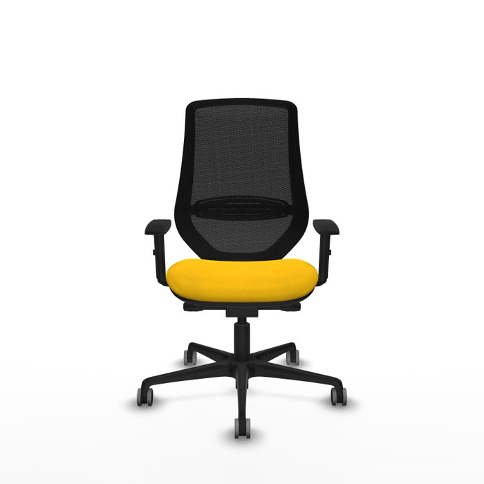 PIQUERAS Y CRESPO Silla de oficina Mardos Amarillo y Negro con mecanismo Sincro/Traslack