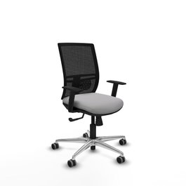 PIQUERAS Y CRESPO Silla de oficina Yunquera con mecanismo Sincro, Gris claro y Negro