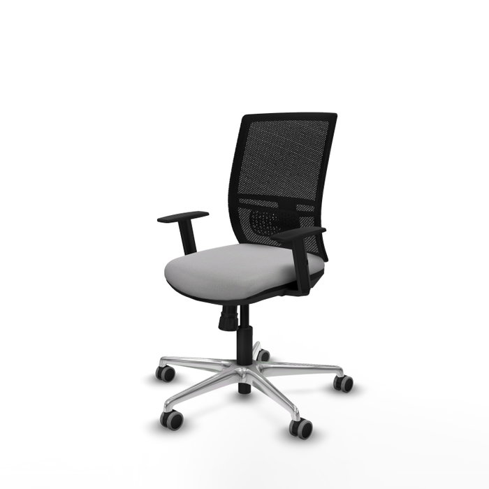 PIQUERAS Y CRESPO Silla de oficina Yunquera con mecanismo Sincro, Gris claro y Negro