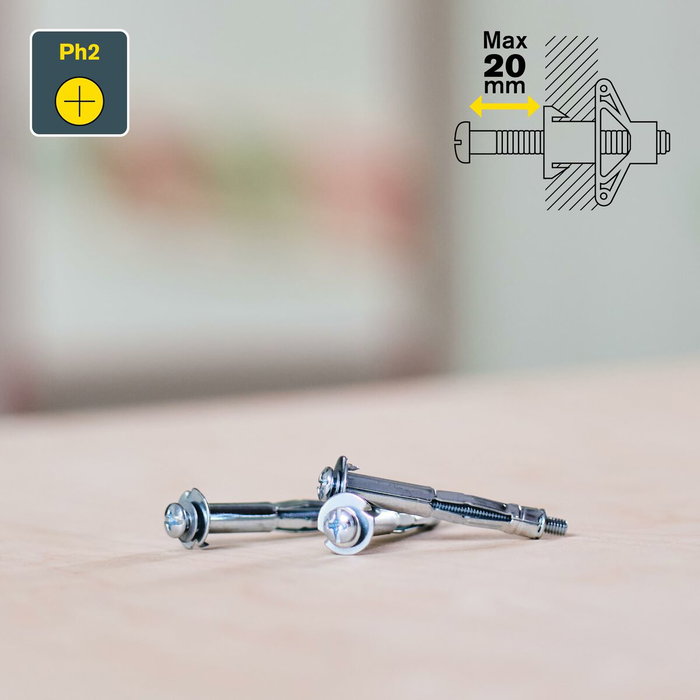 Rapid Taco de expansión metálico ø8 x 46 con tornillo M4 x 55, 10 unidades