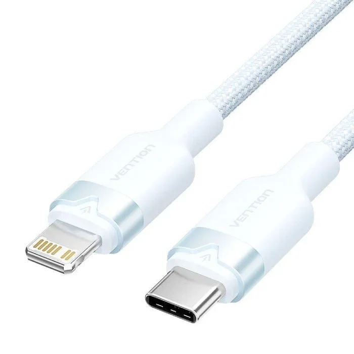 Vention Cable USB-C a Lightning - 27W Máx, 480Mbps, Longitud 2m, Color Azul, Aluminio Trenzado