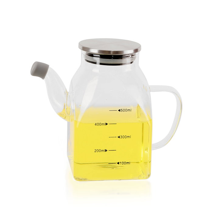 La Mediterranea Aceitera Cuadrada Borosilicato con Tapa de Metal 500 ml (12 Unidades) La Mediterranea Aceitera Cuadrada Borosilicato con Tapa de Metal 500 ml (12 Unidades)